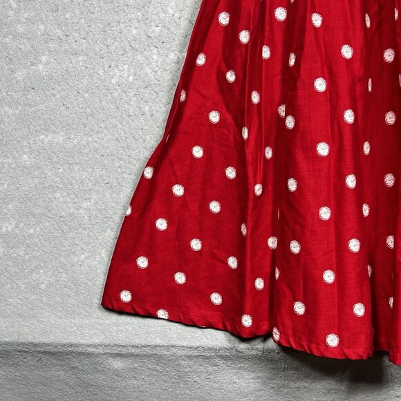 DISNEY PARKS Minnie Mouse Dress XL Red White Sleeveless V-Neck P olka Dot - Picture 6 of 13